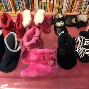 5 Pair Lot 6-12M Boots Shoes Baby Girls 🎀